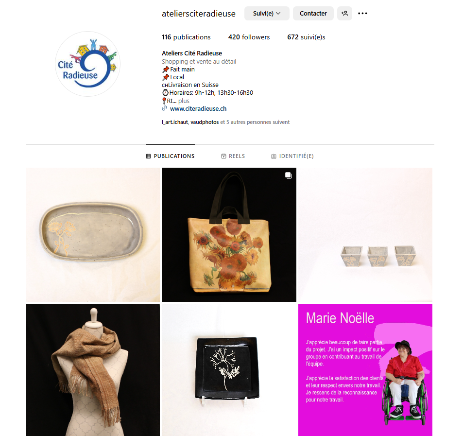 Compte instagram des ateliers de la cité radieuse